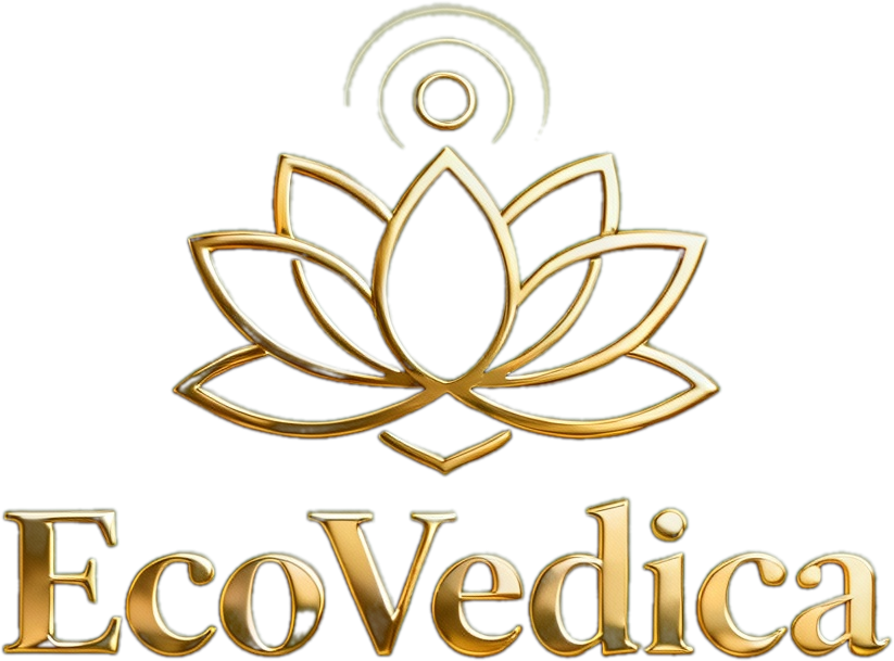 EcoVedica — gold lotus emblem